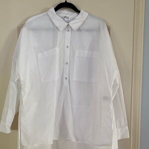 asahina_aya The Drop White Button Down Poplin Tunic Women’s XXL